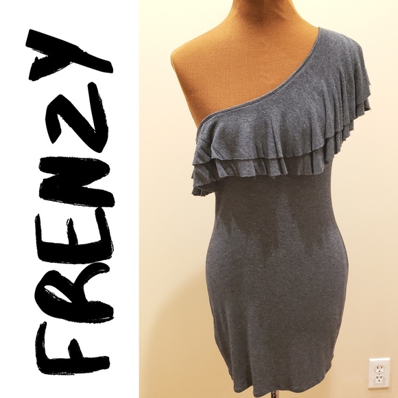 Frenzy Tops - FRENZY One Shoulder Ruffle Shirt Frenzy Tops - FRENZY One Shoulder Ruffle Shirt